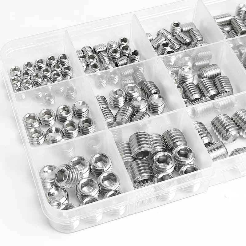 Hex Socket Set Screws | 304 Stainless Steel DIN 916 | M3-M10 Grub Screw Assortment Kit - Thumbnail 4