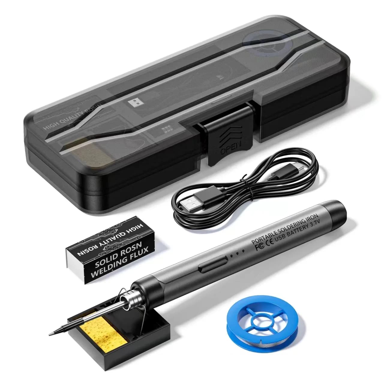 Cordless Soldering Iron Kit | USB-C Rechargeable | Adjustable 300-450°C Temperature Control - Thumbnail 5