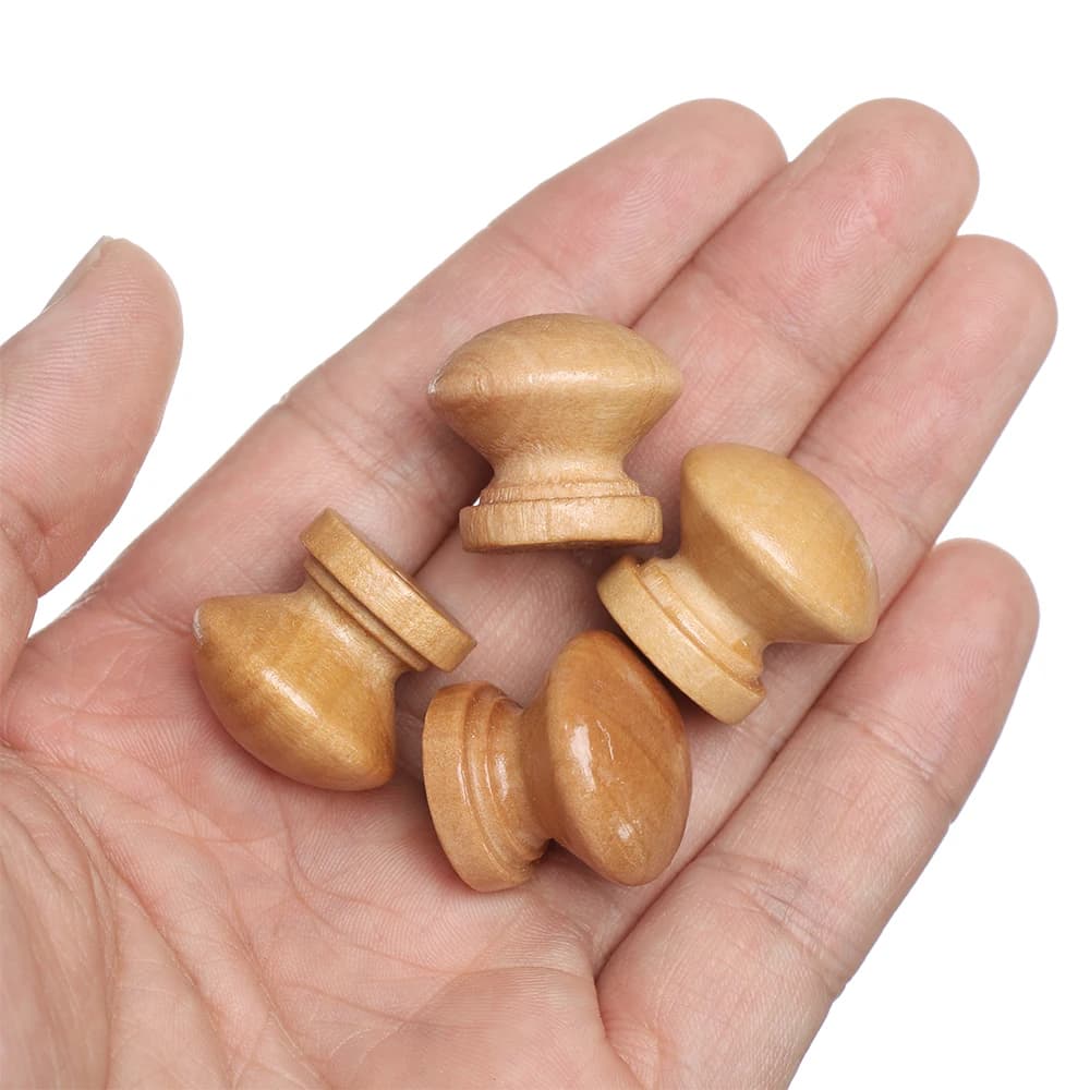 Wooden Cabinet Knobs | 10pcs Round Drawer Handles | Wardrobe & Furniture Door Pulls - Thumbnail 2