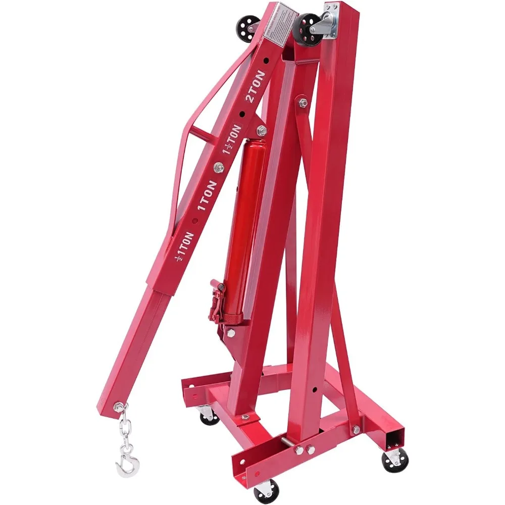 2-Ton Hydraulic Shop Crane | Foldable Engine Hoist with Leveler & Lever Control - Thumbnail 6