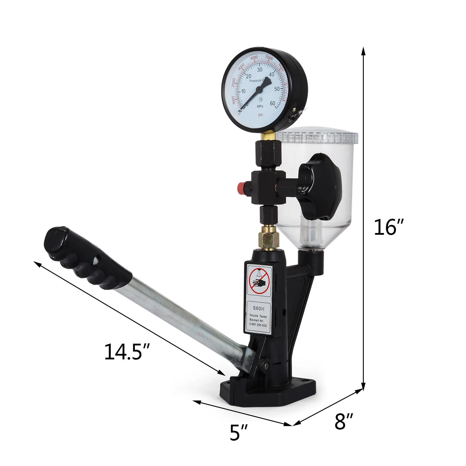 Diesel Fuel Injector Tester | 6000 PSI Dual Gauge | Engine Diagnostic & Repair Tool - Thumbnail 5