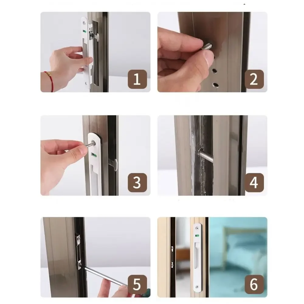 Window Lock | Zinc Alloy 90 Type Embedded Lock | Durable Sliding Door Hardware - Thumbnail 5