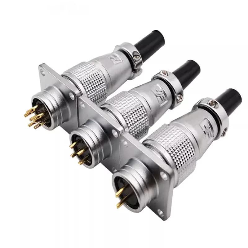 Aviation Connector | 6-19 Pin Threaded Coupling | Industrial-Grade Metal Panel Socket & Plug - Thumbnail 6