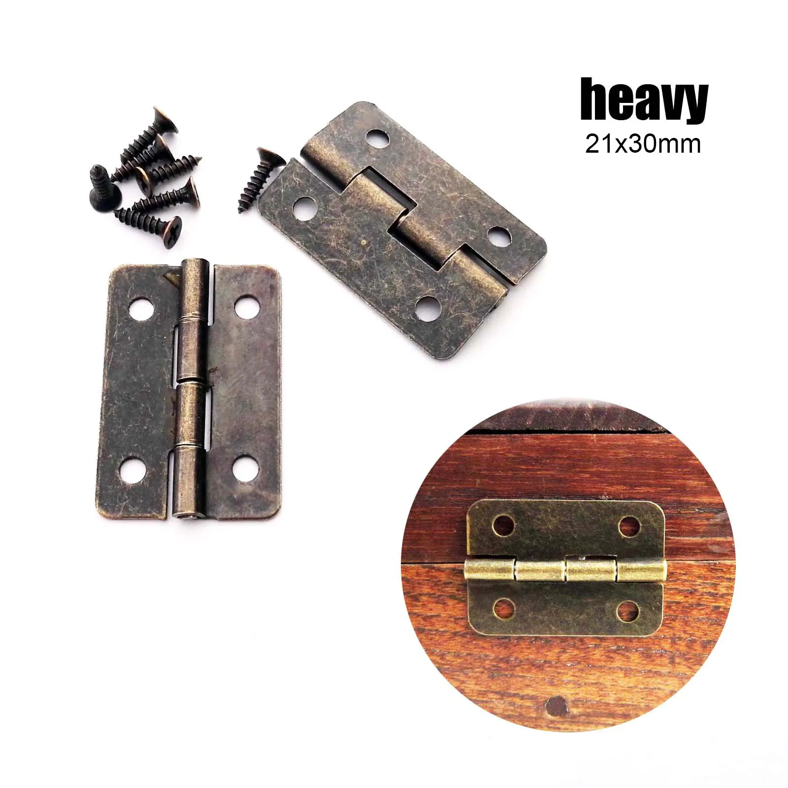 Cabinet Door Hinges | 12pcs 4-Size Set | For Jewelry Chest, Music Box & Dollhouse - Thumbnail 6