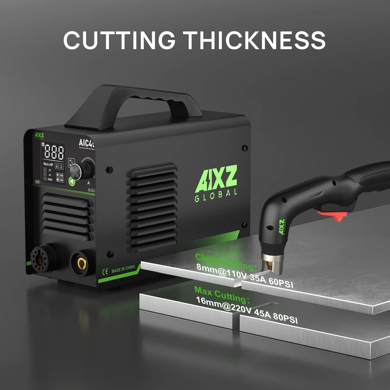 Plasma Cutter | 8-16mm Cutting Capacity | 110V/220V Dual Voltage | Pilot Arc & Air Filter System - Thumbnail 3
