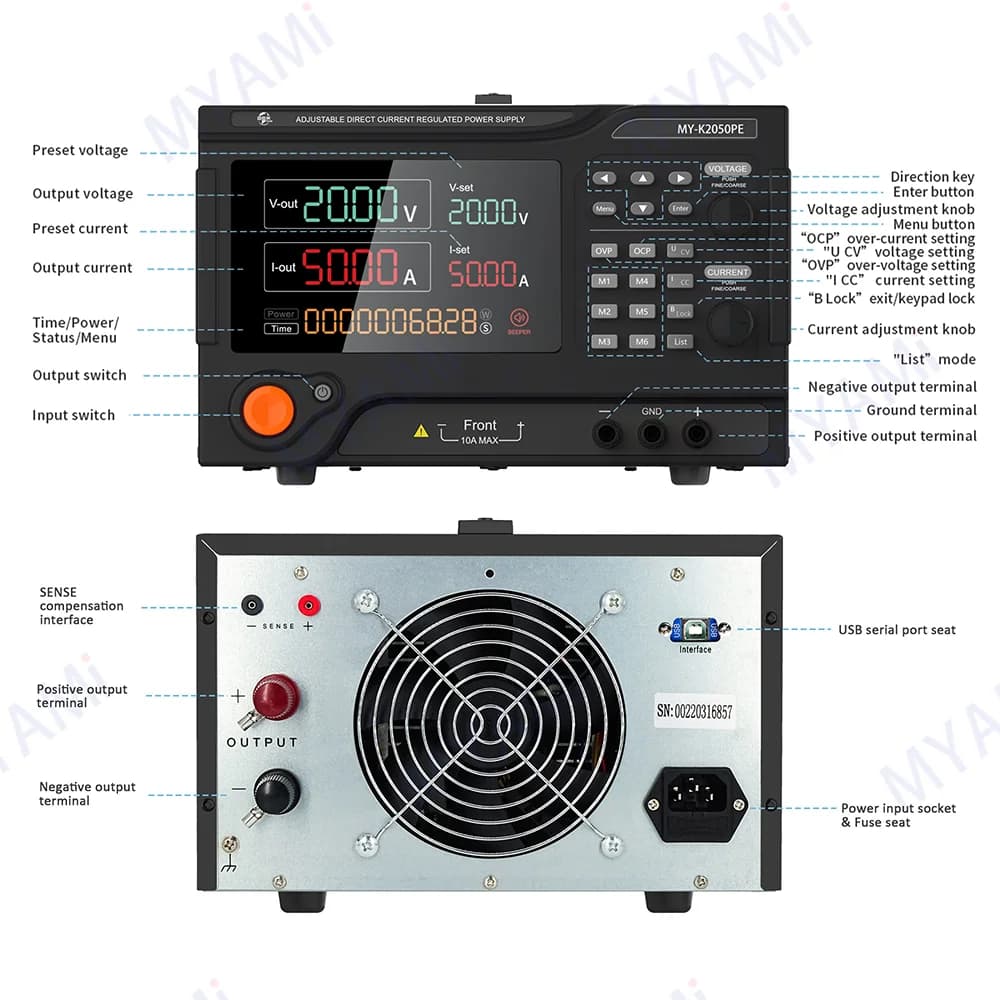 Programmable DC Power Supply | 15V-800V Adjustable Voltage | Laboratory & Bench Use - Thumbnail 5