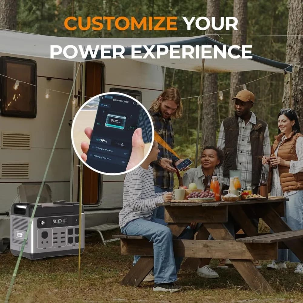 Plus Solar Power Station | 2048Wh Capacity | 2400W Output with 200W Solar Panel | Fast Charging & Smart App Control - Thumbnail 5
