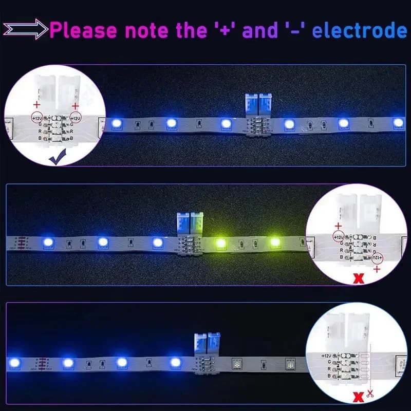 LED Strip Connectors | Gapless Solderless Extension for 5050 & 2835 SMD Strips - Thumbnail 6