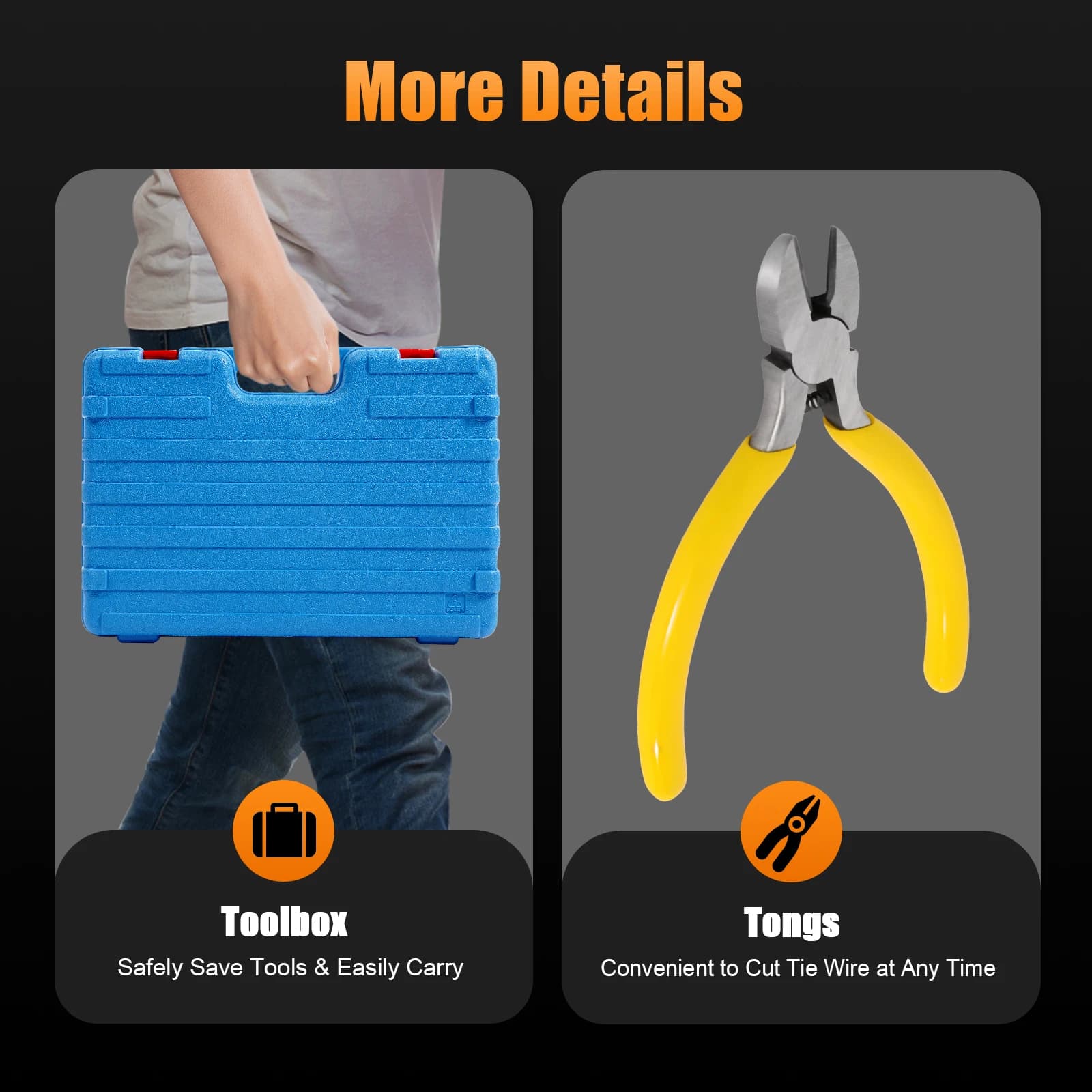 Cordless Rebar Tying Tool | 12V Battery Powered | For 8-34mm Steel Bars - Thumbnail 2