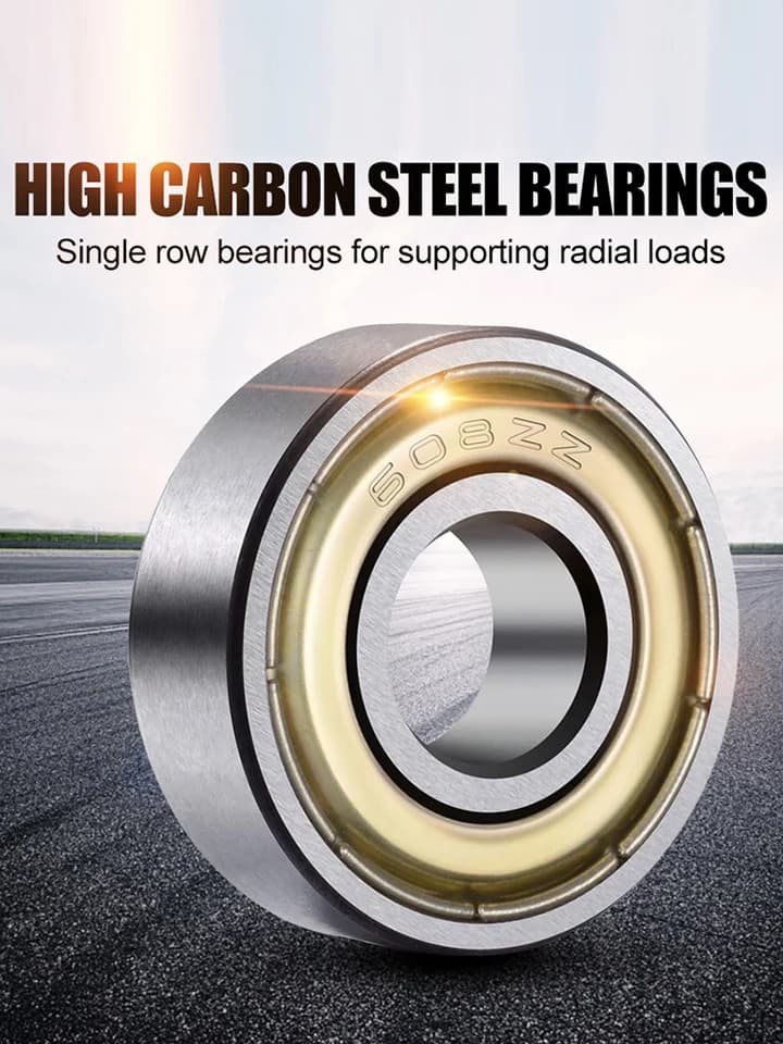 608ZZ Skateboard Ball Bearing | 10-Pack Double Shielded | For Inline Skates - Thumbnail 4