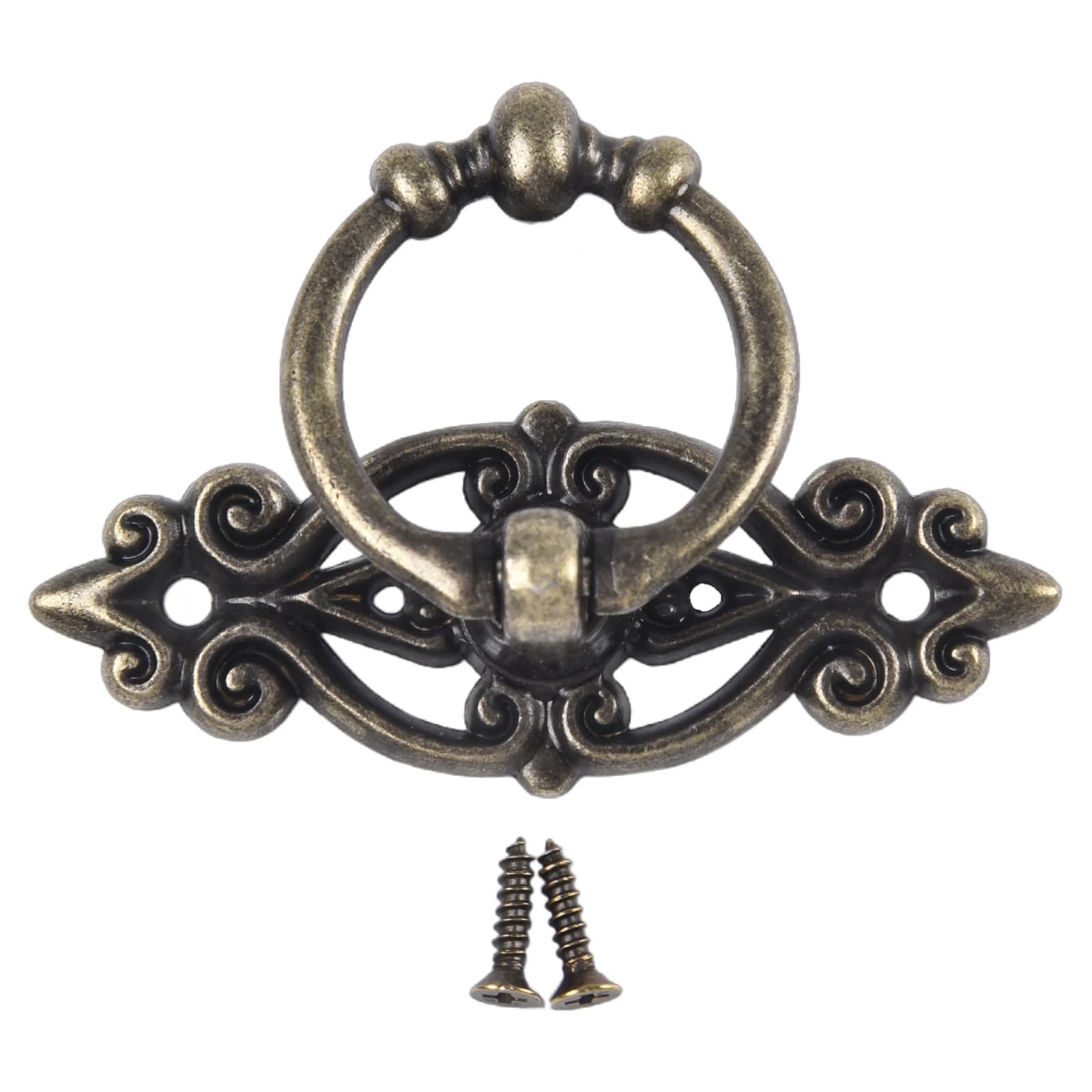 Bronze Cabinet Hardware | Vintage Ring Pulls & Knobs | Kitchen Drawer & Dresser Handles - Thumbnail 5
