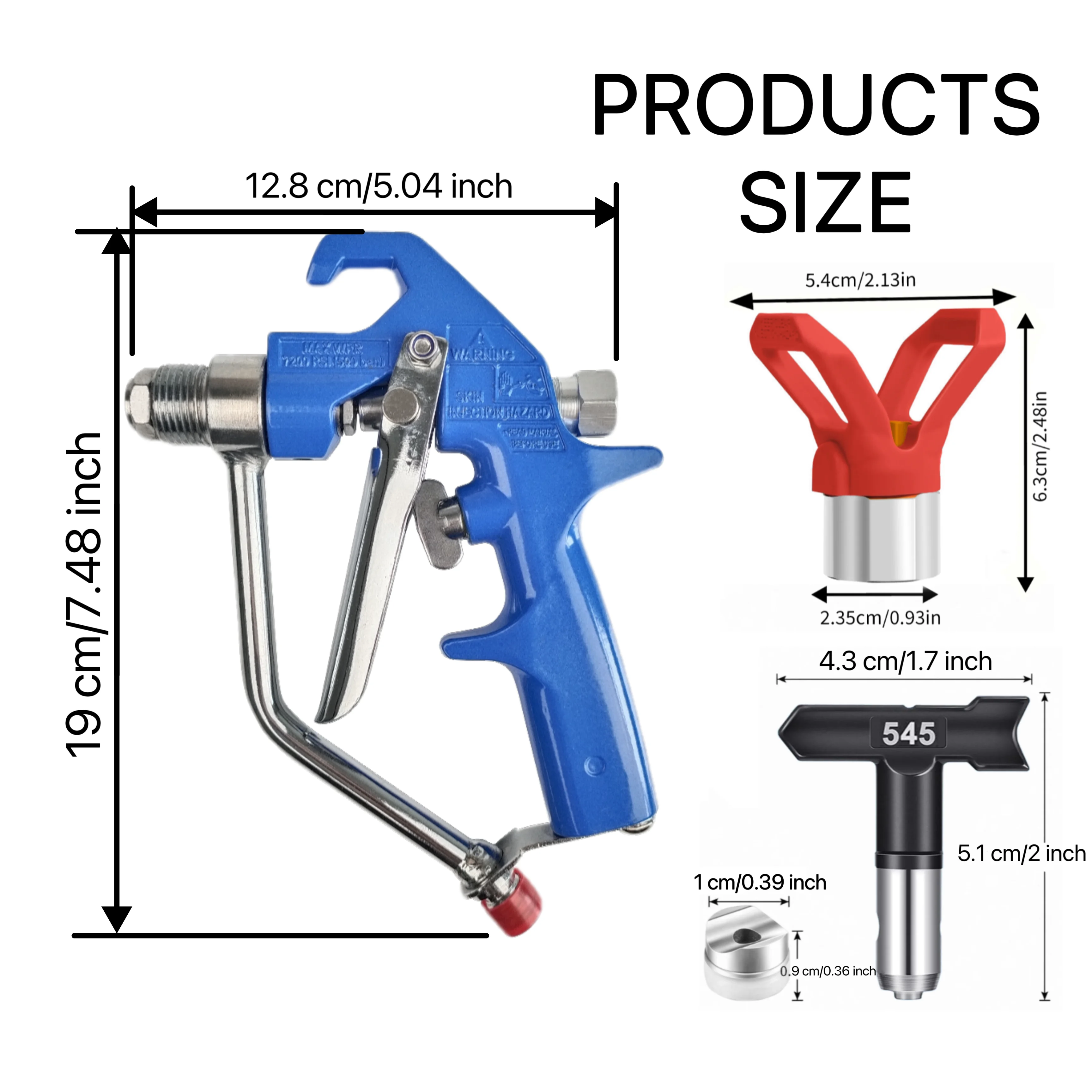 5000 PSI Airless Paint Spray Gun | Silver Finish with Tip Guard | 517, 543, 545, 621 Spray Tips - Thumbnail 4