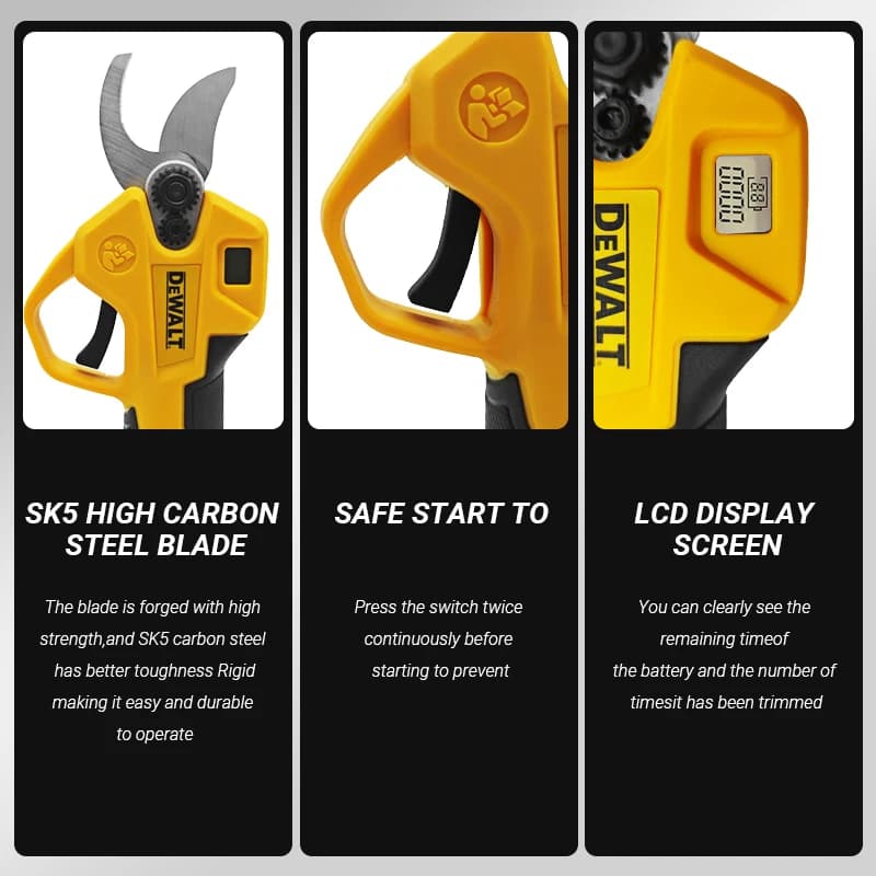DeWalt 20V Cordless Pruning Shear | Brushless Motor | Professional-Grade Tree & Bonsai Scissors - Thumbnail 4