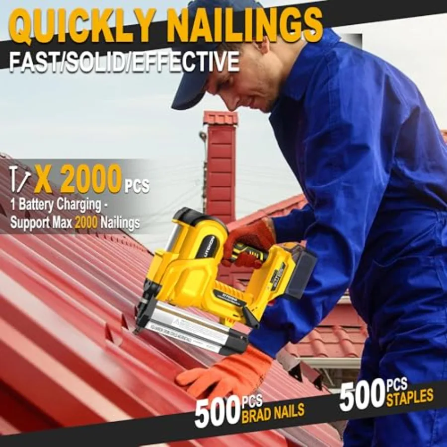 18V Cordless Brad Nailer & Staple Gun | 2-in-1 Tool | 18 Gauge 2-Inch Electric Nail Gun - Thumbnail 4