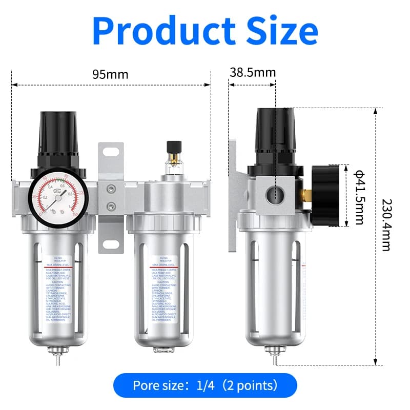 Air Compressor Filter & Regulator | 2-Stage Oil-Water Separator | SFC Series 200/300/400 - Thumbnail 2