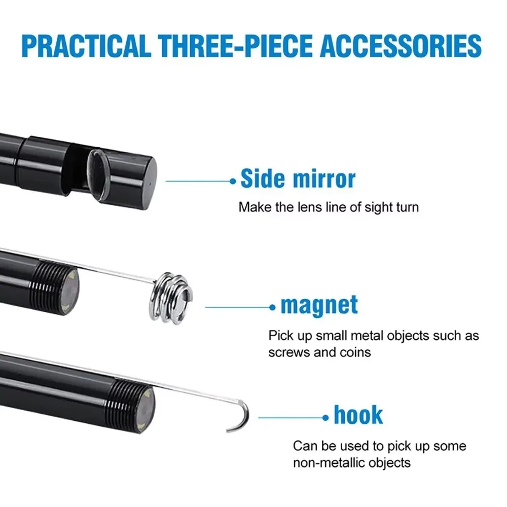 USB-C Endoscope Camera | 5.5mm Lens for Android & PC | Flexible Inspection Borescope with 6 LEDs - Thumbnail 5