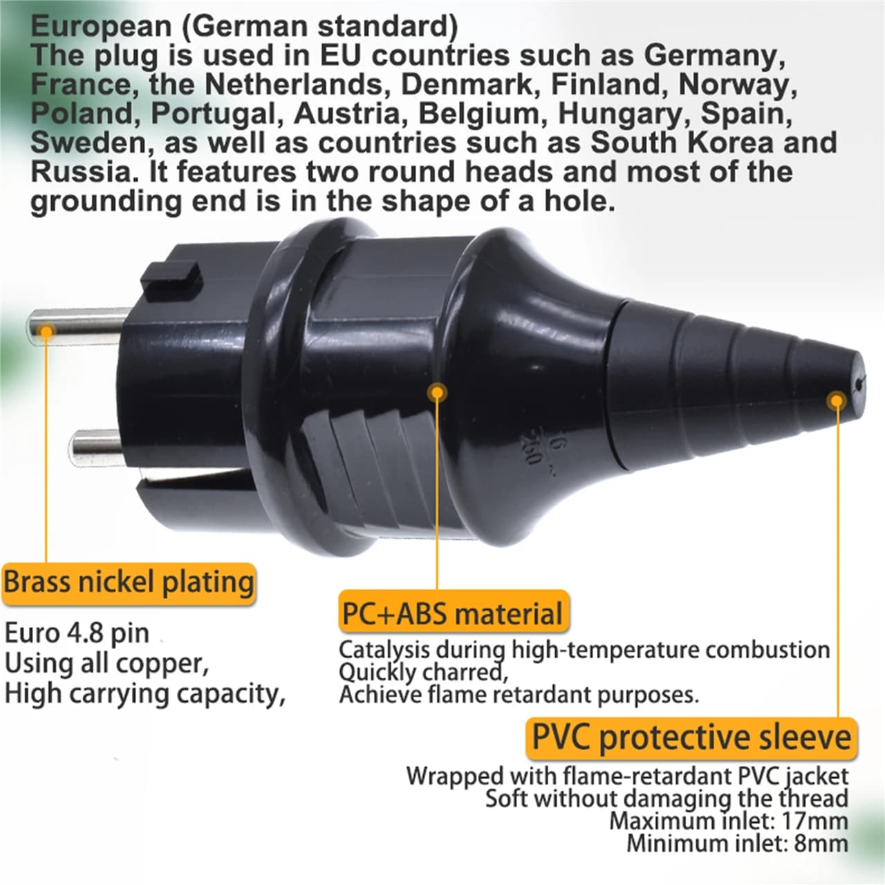 Heavy-Duty 16A Power Plug Adapter | EU Grounded Socket | Industrial Waterproof Design - Thumbnail 4