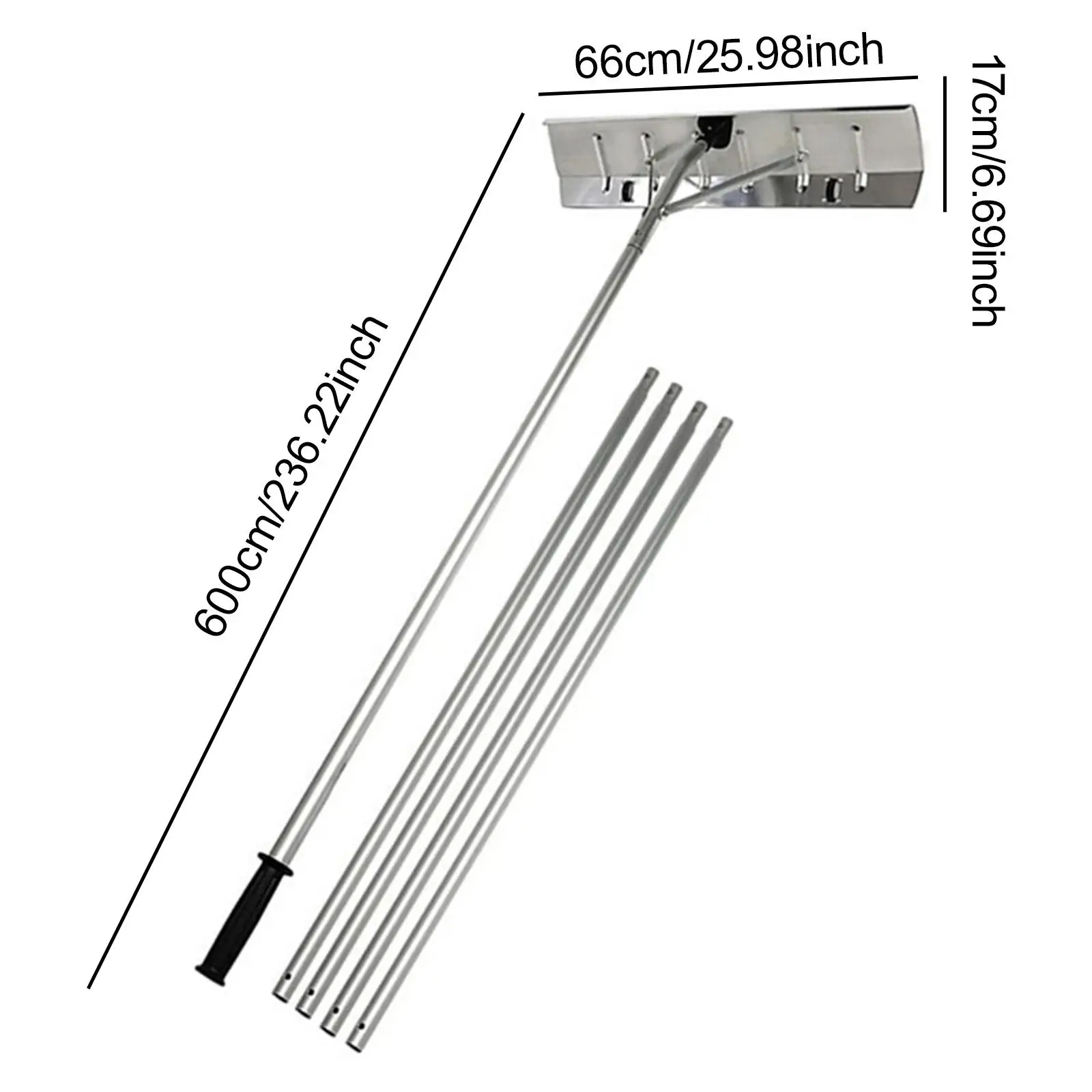 Roof Snow Rake | Wheeled Design for Easy Use | Premium Snow Removal Tool - Thumbnail 4