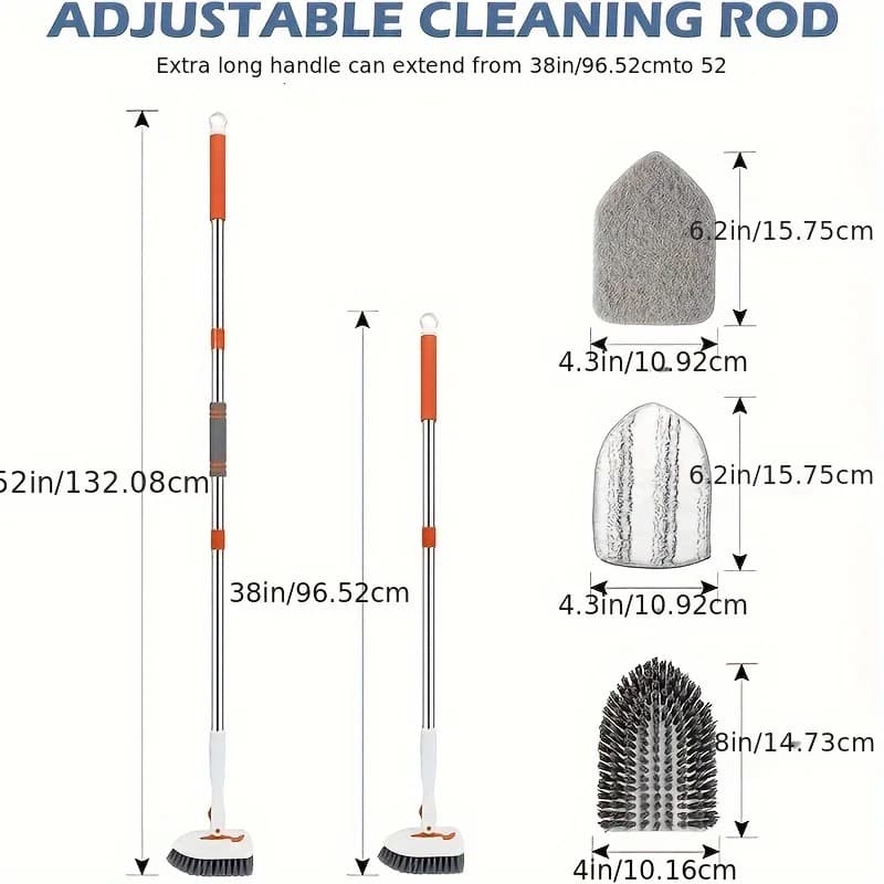 Tile & Grout Cleaning Brush | 3-in-1 Multi-Surface Scrubber for Bathrooms & Floors - Thumbnail 4