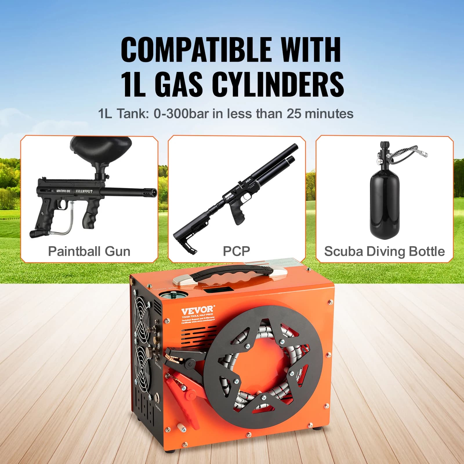 4500PSI PCP Air Compressor | Portable Water-Free Design | Air Rifle & Scuba Tank - Thumbnail 5