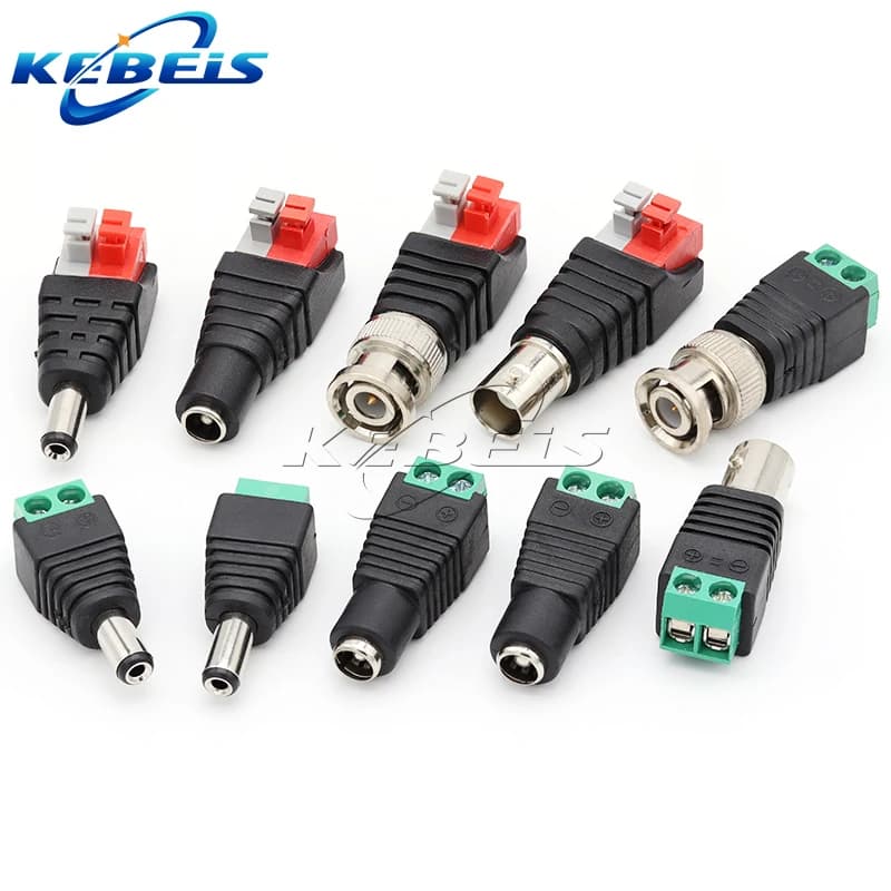DC Power Connectors | 12V BNC Plug & Jack Set | 5.5x2.1/2.5mm for CCTV & LED Installations - Thumbnail 3