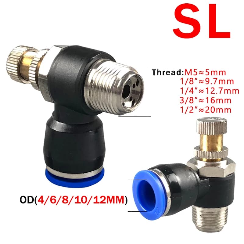 Pneumatic Fittings Kit | 5-Piece Set | 1/8 & 1/4 NPT Threads for Air Tools - Thumbnail 5