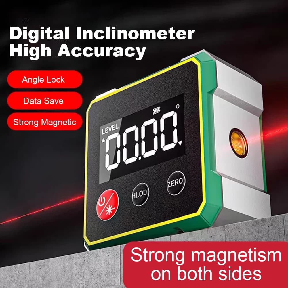 Angle Finder | LCD Backlight Protractor | Magnetic Base 0-90° Range - Thumbnail 7