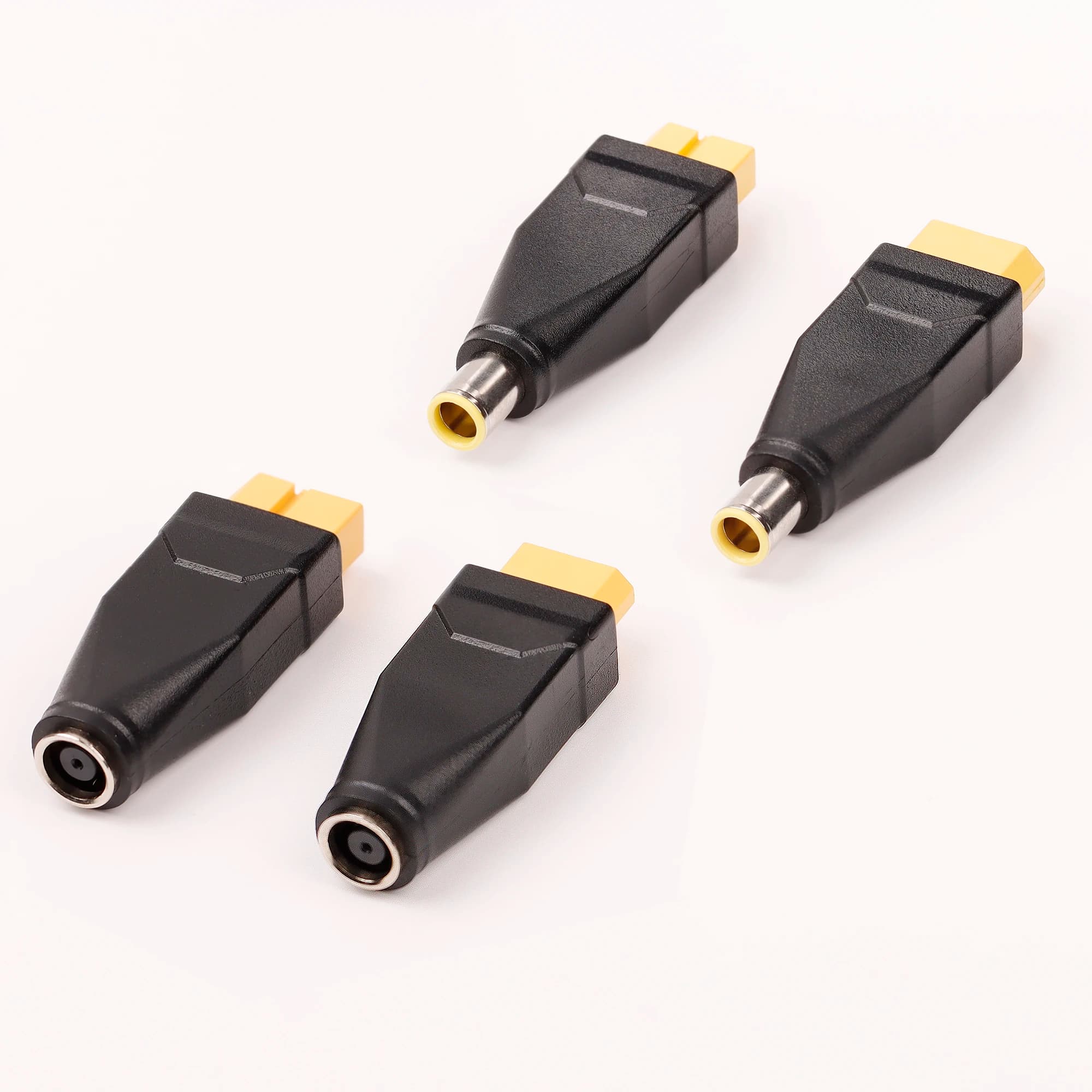 XT60 to DC7909 adapter plug connector, a no-wire conversion adapter for connecting male and female power connectors in electronics projects.
