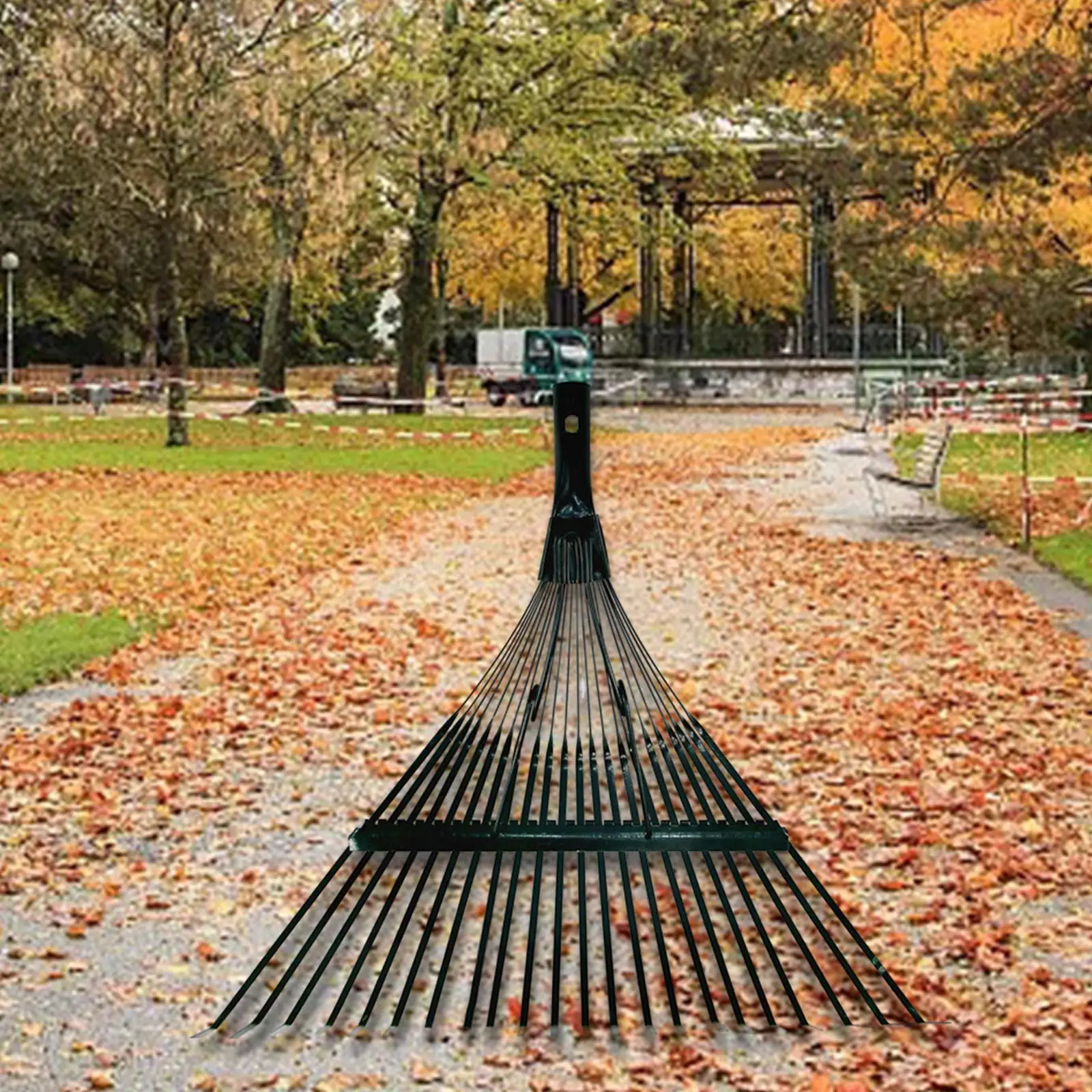 Lawn Leaf Rake | High Carbon Steel Durable Head | Yard, Gardening & Camping Tool - Thumbnail 6
