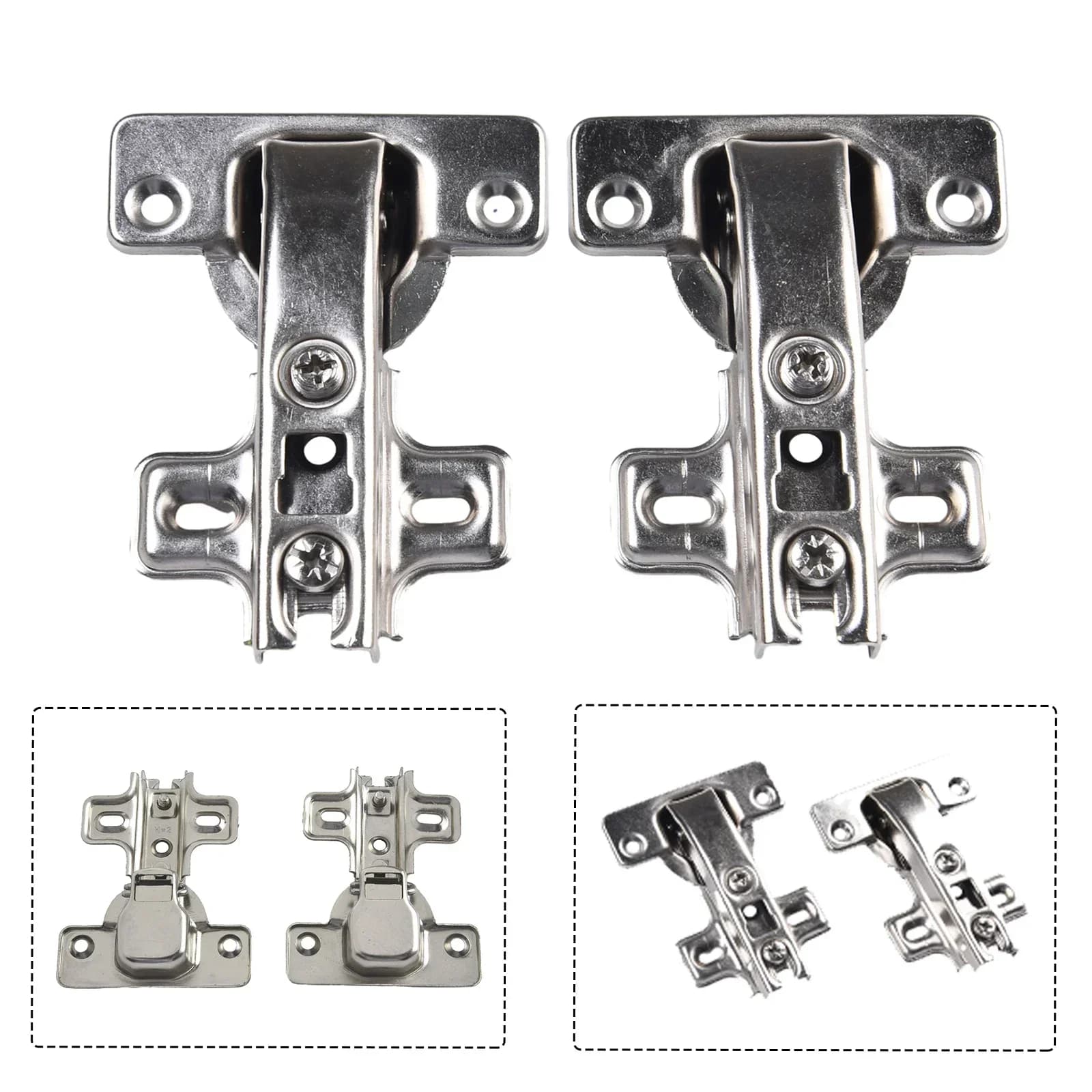 Corner Cabinet Hinges | 90 Degree Fold & Concealed Set | 2-Pack Hydraulic Angular Hardware - Thumbnail 4