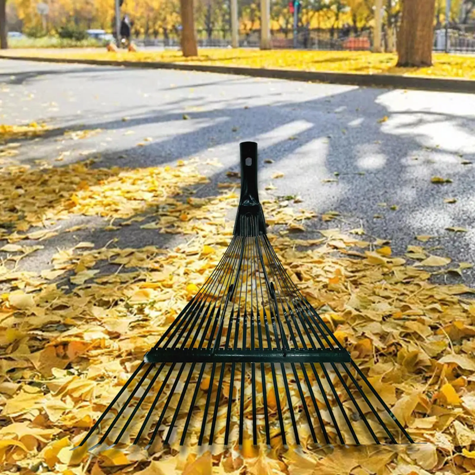 Lawn Leaf Rake | High Carbon Steel Durable Head | Yard, Gardening & Camping Tool - Thumbnail 7