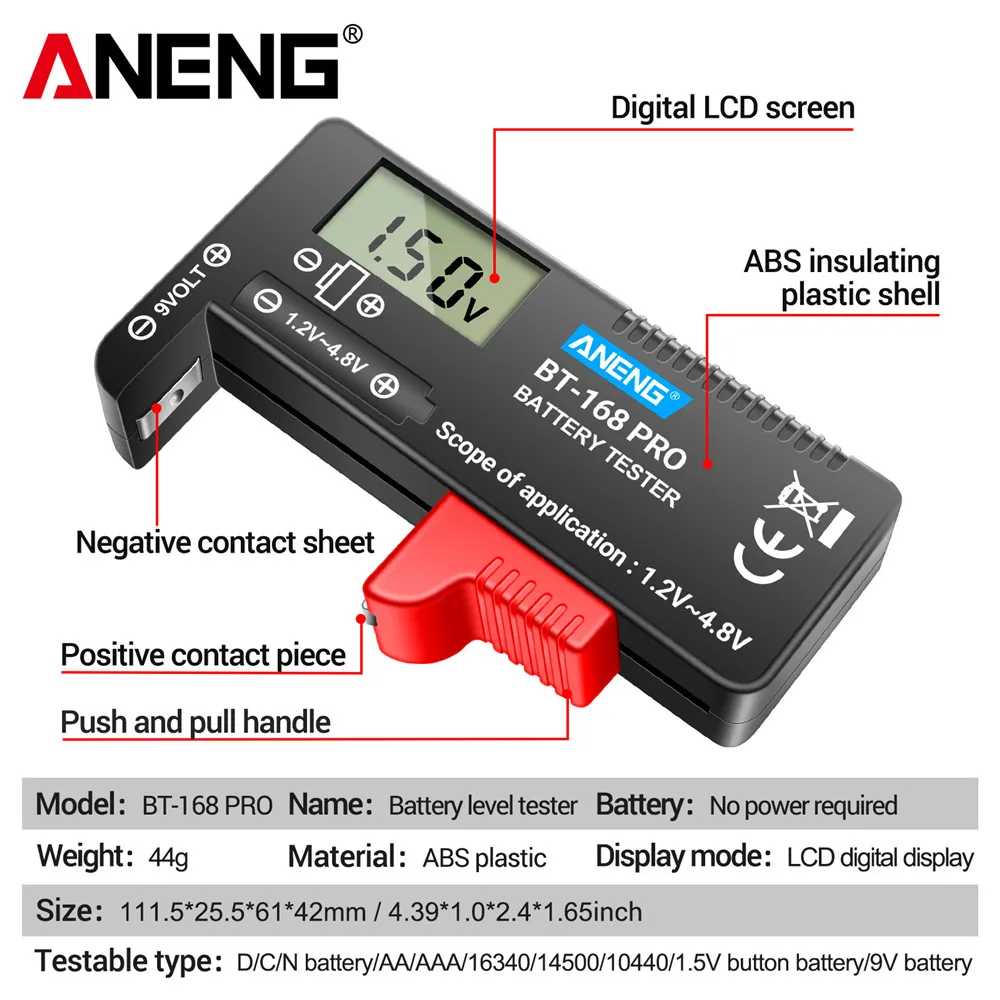 Battery Tester | Universal 9V, AA, AAA & Button Cell Analyzer | Capacity & Load Diagnostics - Thumbnail 4
