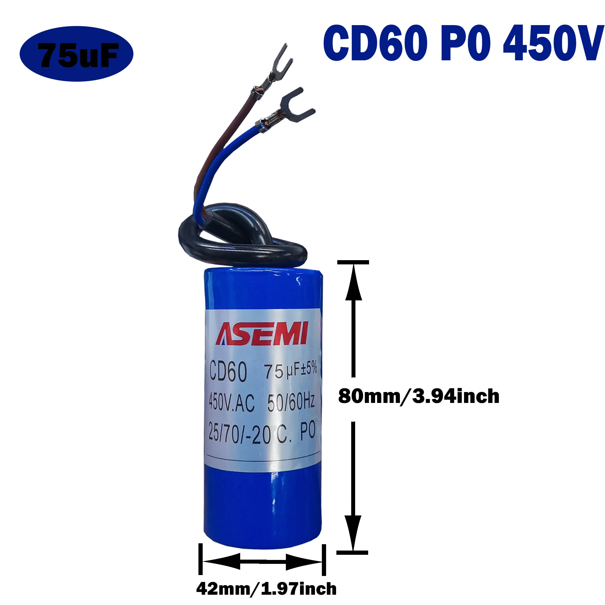 Professional-Grade CD60 Motor Start Capacitor | 300µF 450VAC | Heavy-Duty HVAC & Compressor Replacement - Thumbnail 3