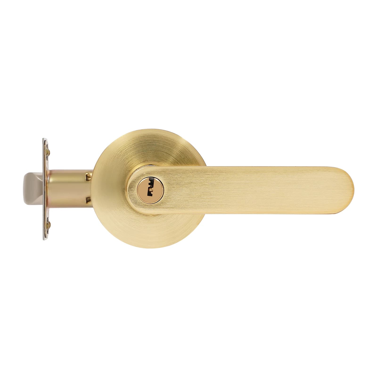 Gold Door Handle Set | 2PCS Reversible Privacy Lever | Bedroom & Bathroom Passage Lock - Thumbnail 5
