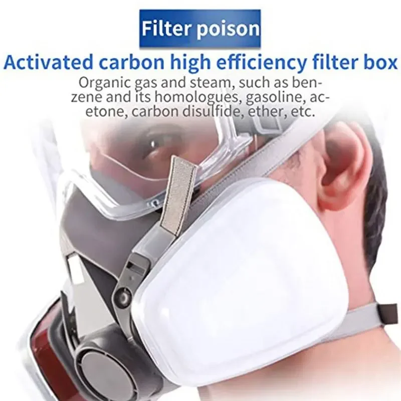 Half Face Respirator Mask | 7-in-1 System with Chemical & Organic Vapor Filters - Thumbnail 2