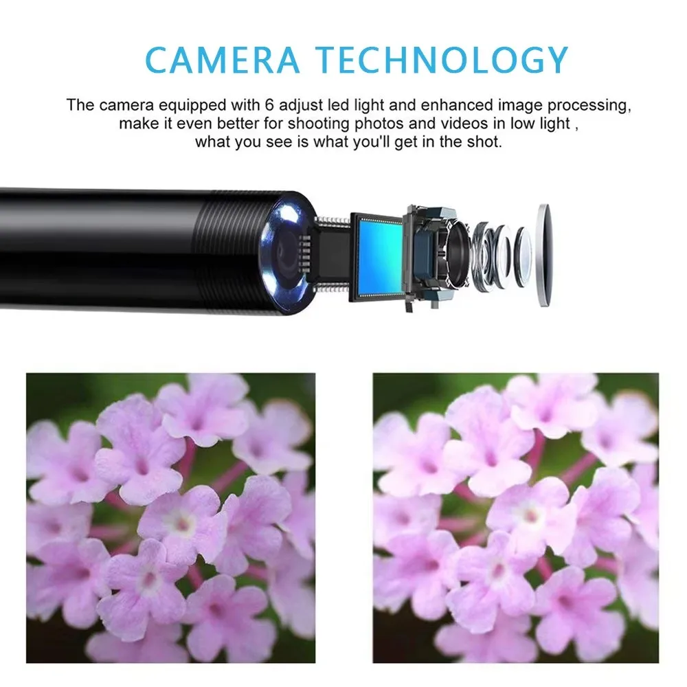 USB-C Endoscope Camera | 5.5mm Lens for Android & PC | Flexible Inspection Borescope with 6 LEDs - Thumbnail 4