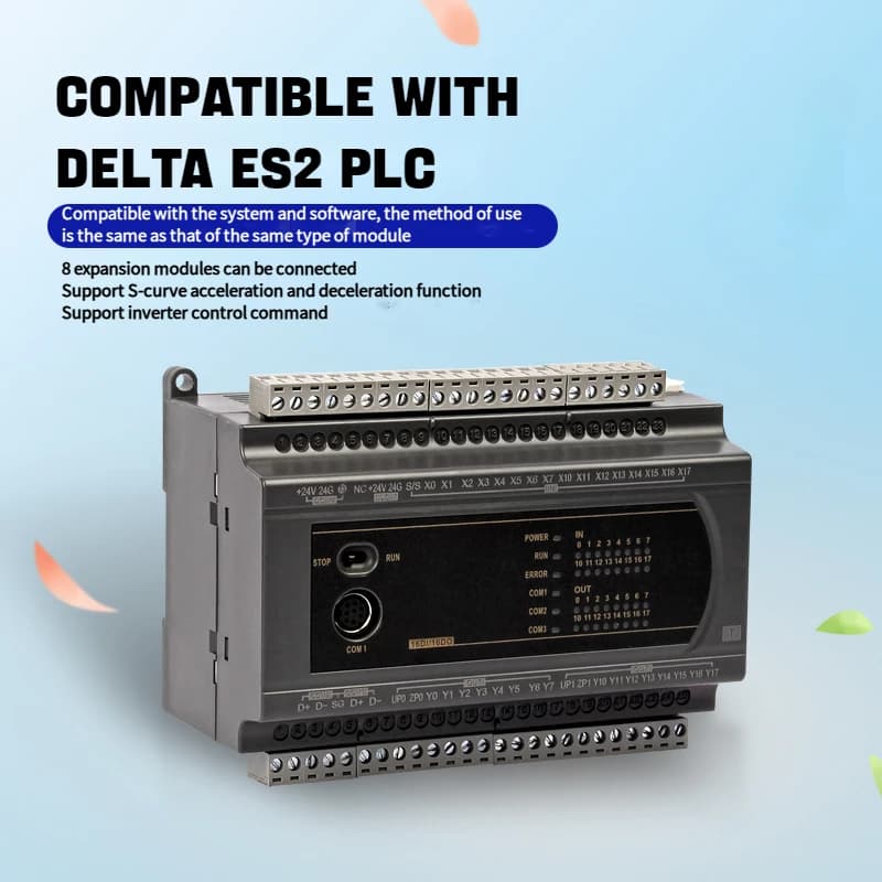 Delta-Compatible PLC Controller | DVP-ES200 Series | Industrial Automation Module - Thumbnail 2