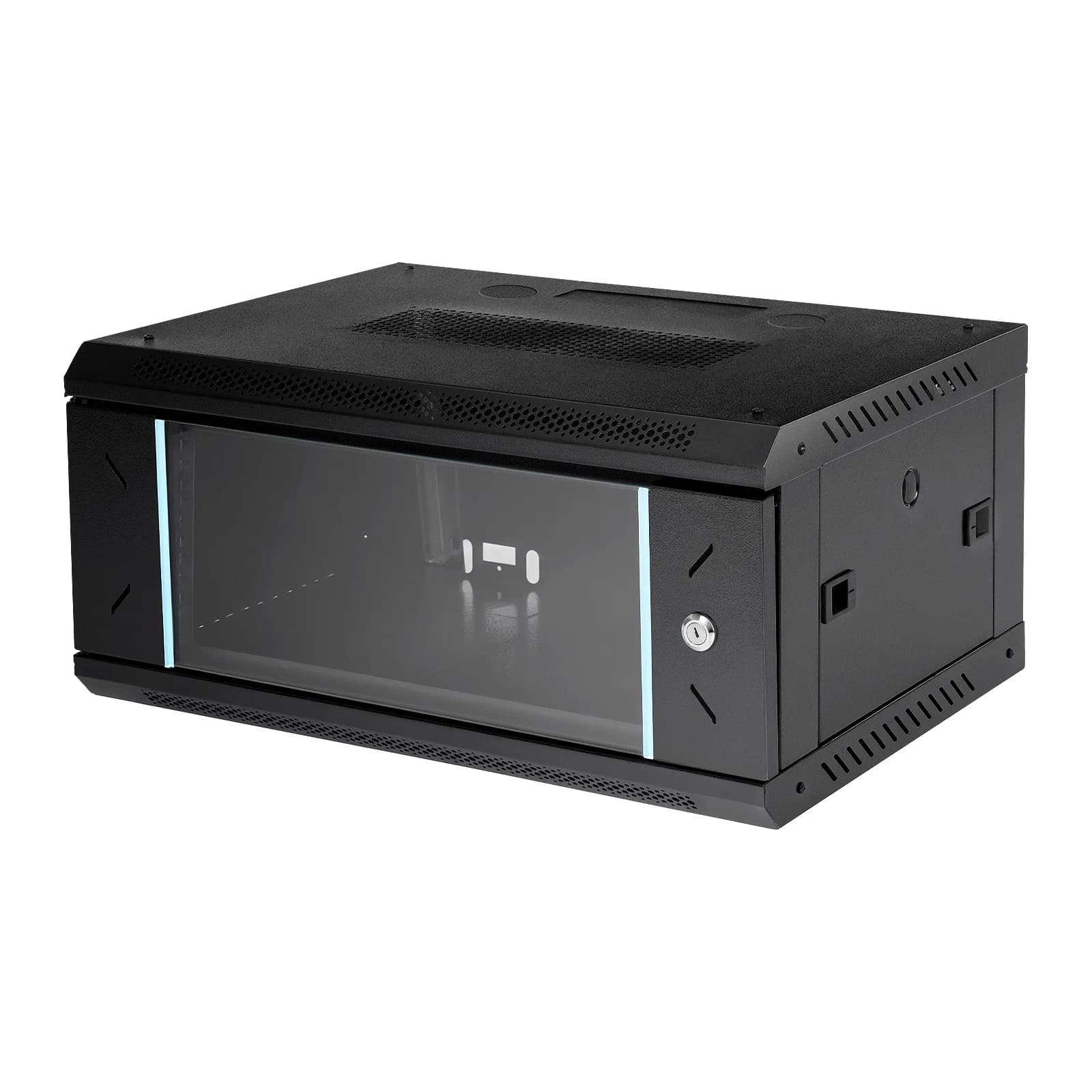 4U Wall-Mount Server Rack | Secure Glass-Door Network Cabinet | Professional IT Organization - Thumbnail 3