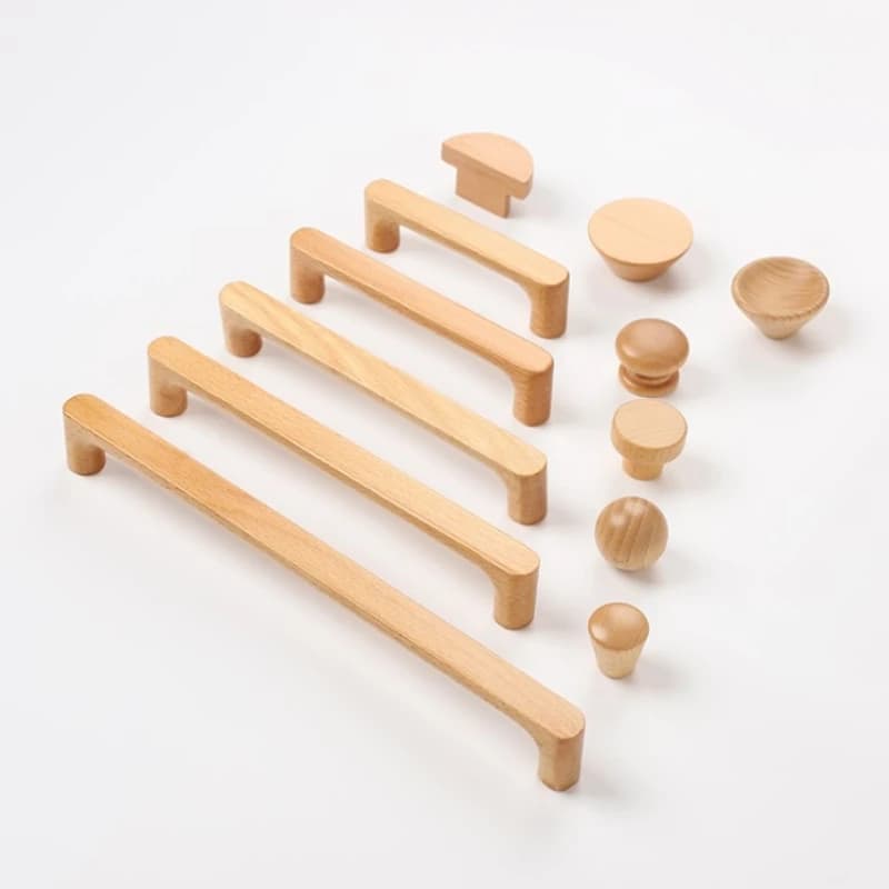 Beech Wood Cabinet Handles | Natural Nordic Style | Kitchen & Wardrobe Pulls - Thumbnail 3