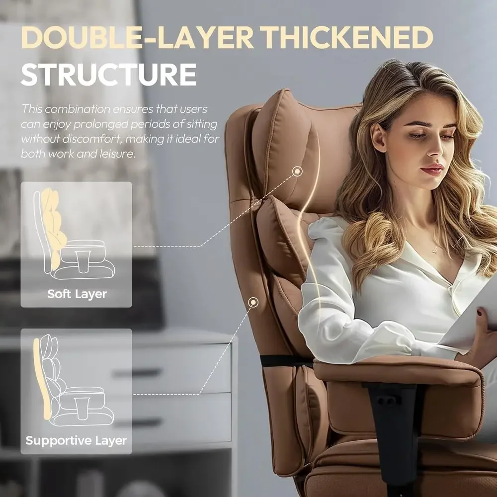 and Tall Executive Office Chair | High-Back Computer Gaming Chair | Adjustable Armrests & Seat - Thumbnail 3
