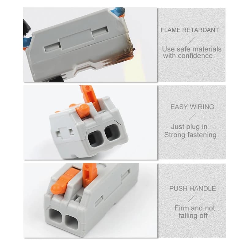 Lever Wire Connectors | 10-Pack SPL 222/223 | Quick-Connect for LED Strips & Electrical Wiring - Thumbnail 4