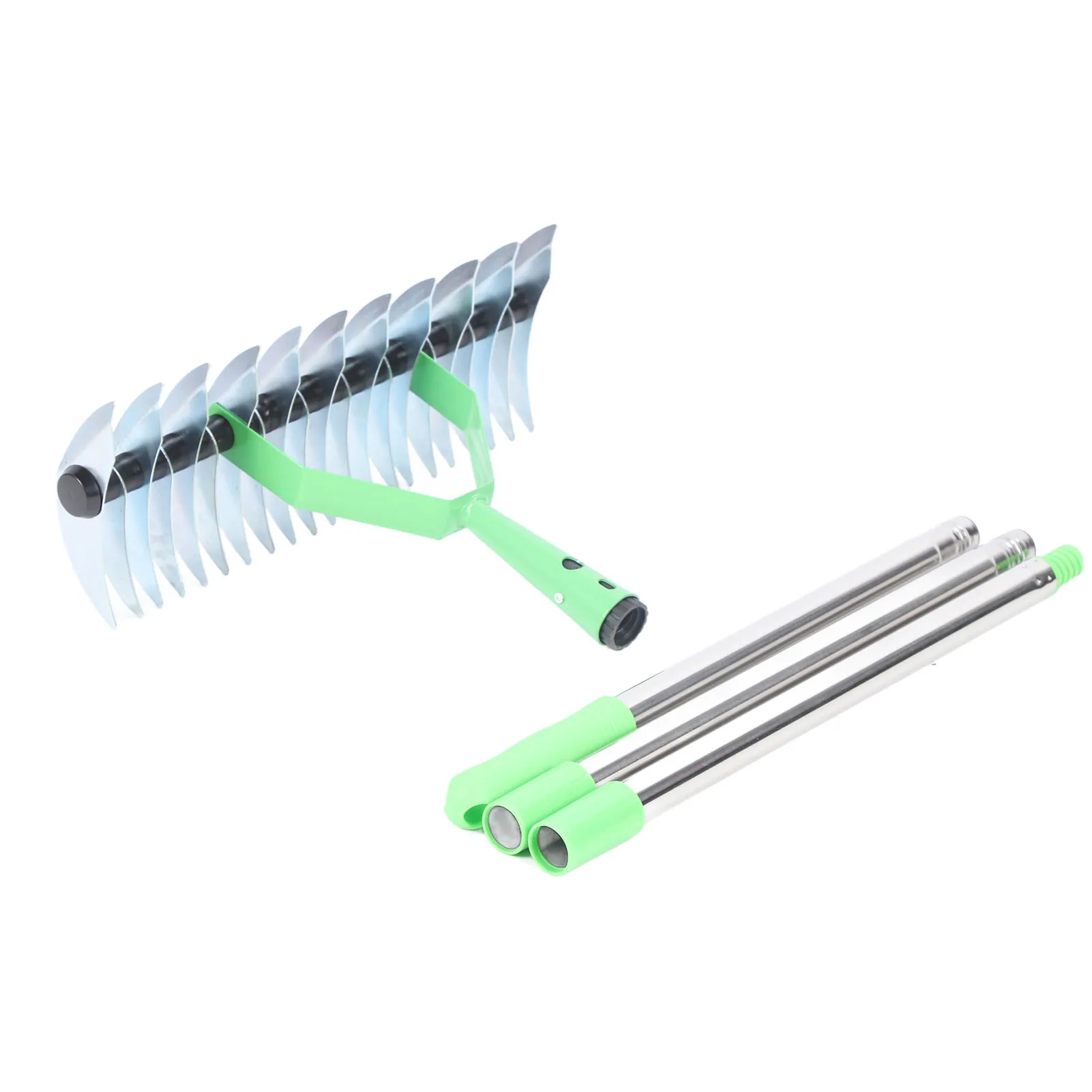 3-Section Thatch Rake | Stainless Steel Dethatcher | For Dead Grass & Lawn Clearing - Thumbnail 2