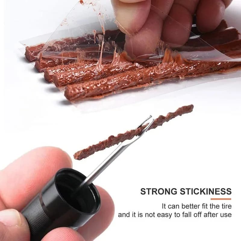 Motorcycle Tire Repair Kit | Portable Emergency Puncture Fix | Durable Rubber Strips & Tools - Thumbnail 2