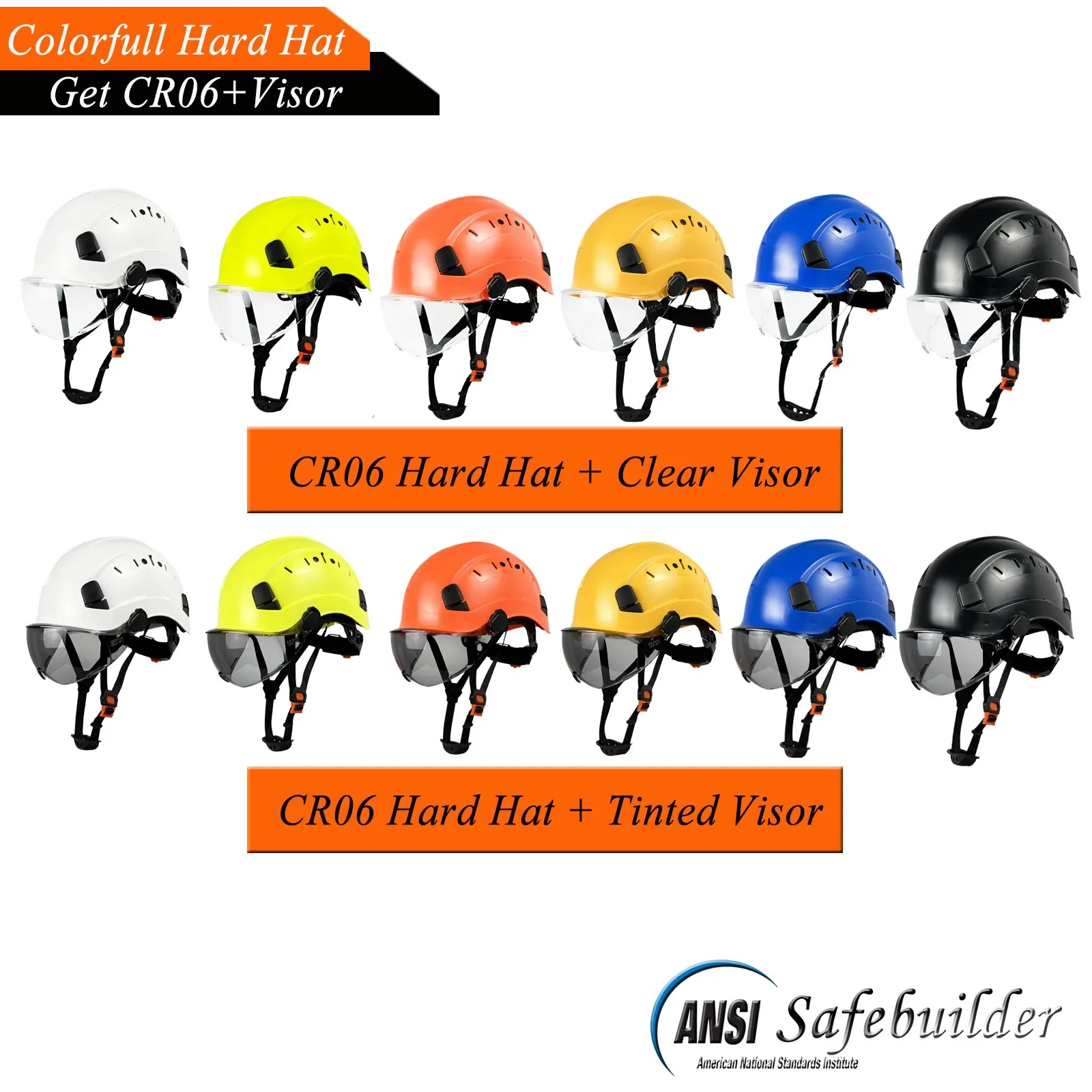 Safety Helmet | With Goggles & Visor | ANSI Certified ABS Hard Hat for Rescue - Thumbnail 4