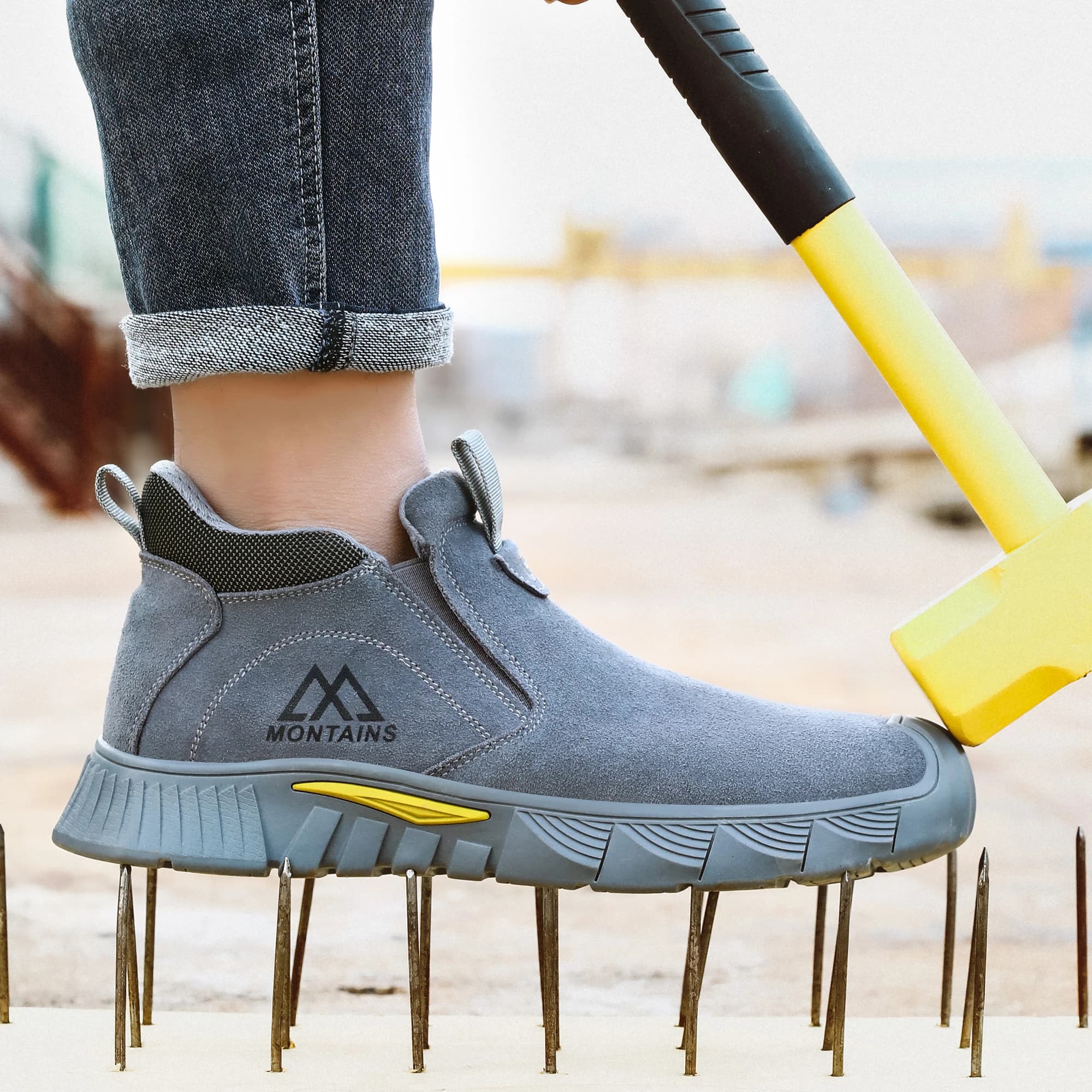 Welder Safety Boots | Men's Anti-Smashing Anti-Piercing Protection | Steel Toe Anti-Scalding Sneakers - Thumbnail 2