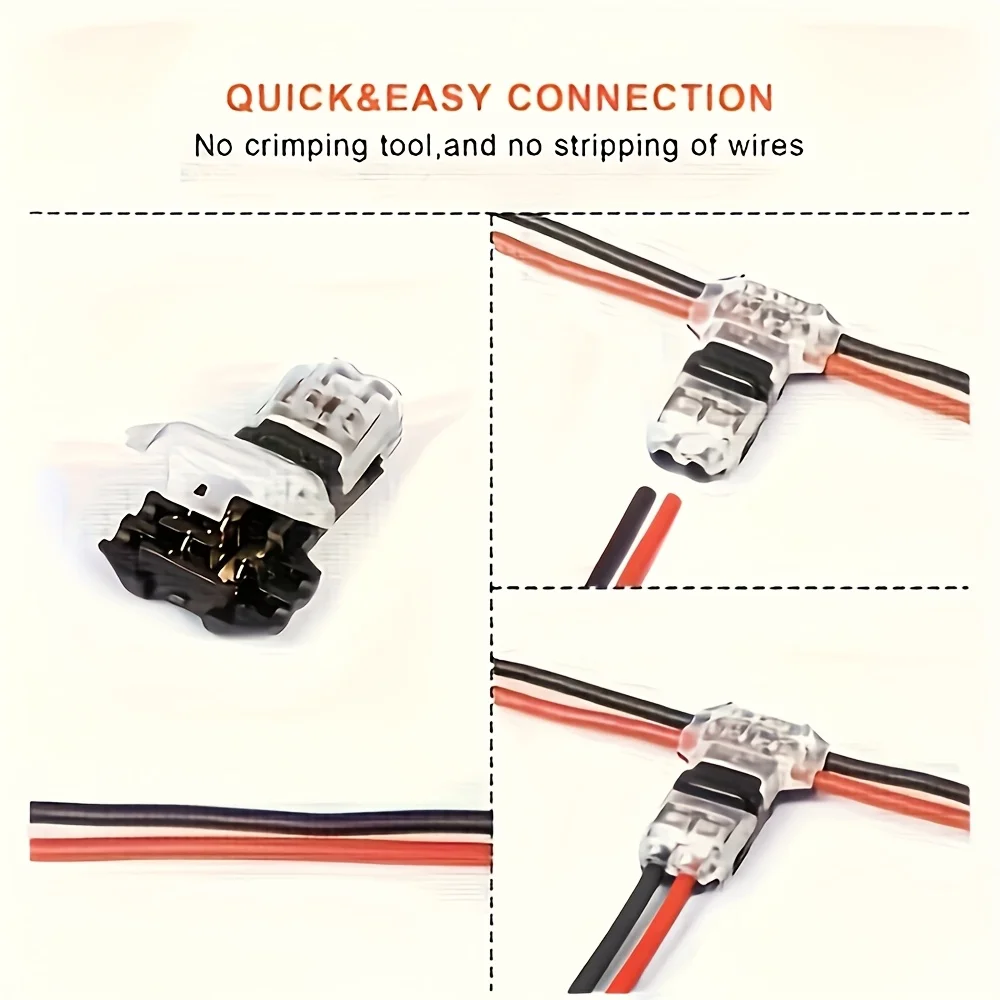 T2 Wire Connectors | No-Solder Quick-Connect Terminals | 5-20 Pack Electrical Kit - Thumbnail 4