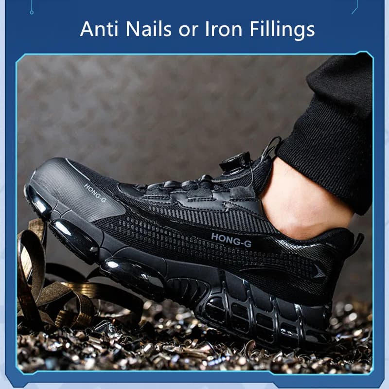 Toe Work Sneakers | Anti-Puncture Safety Shoes | Men's Lightweight Protective Footwear - Thumbnail 5