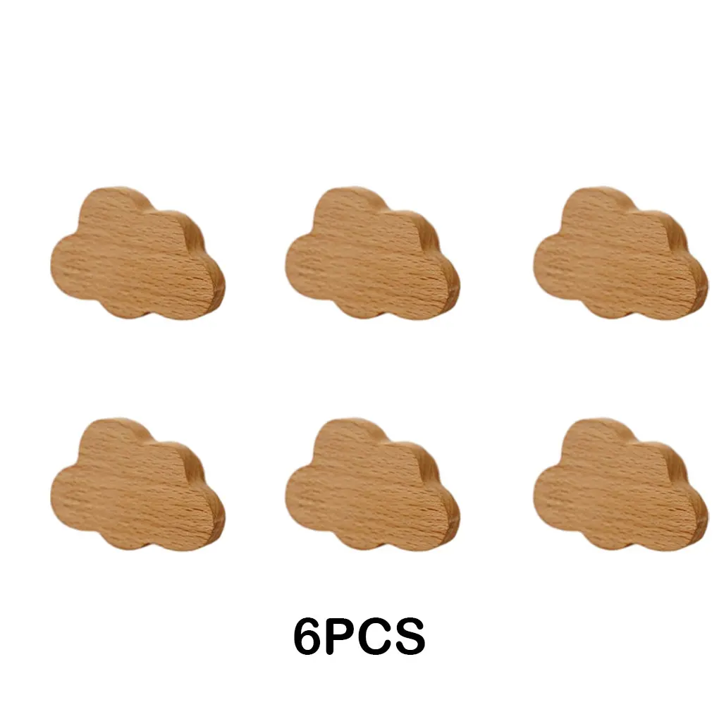 & Star Drawer Knobs | 6-PCS Wooden Furniture Handles | Children's Room Decoration Set - Thumbnail 6