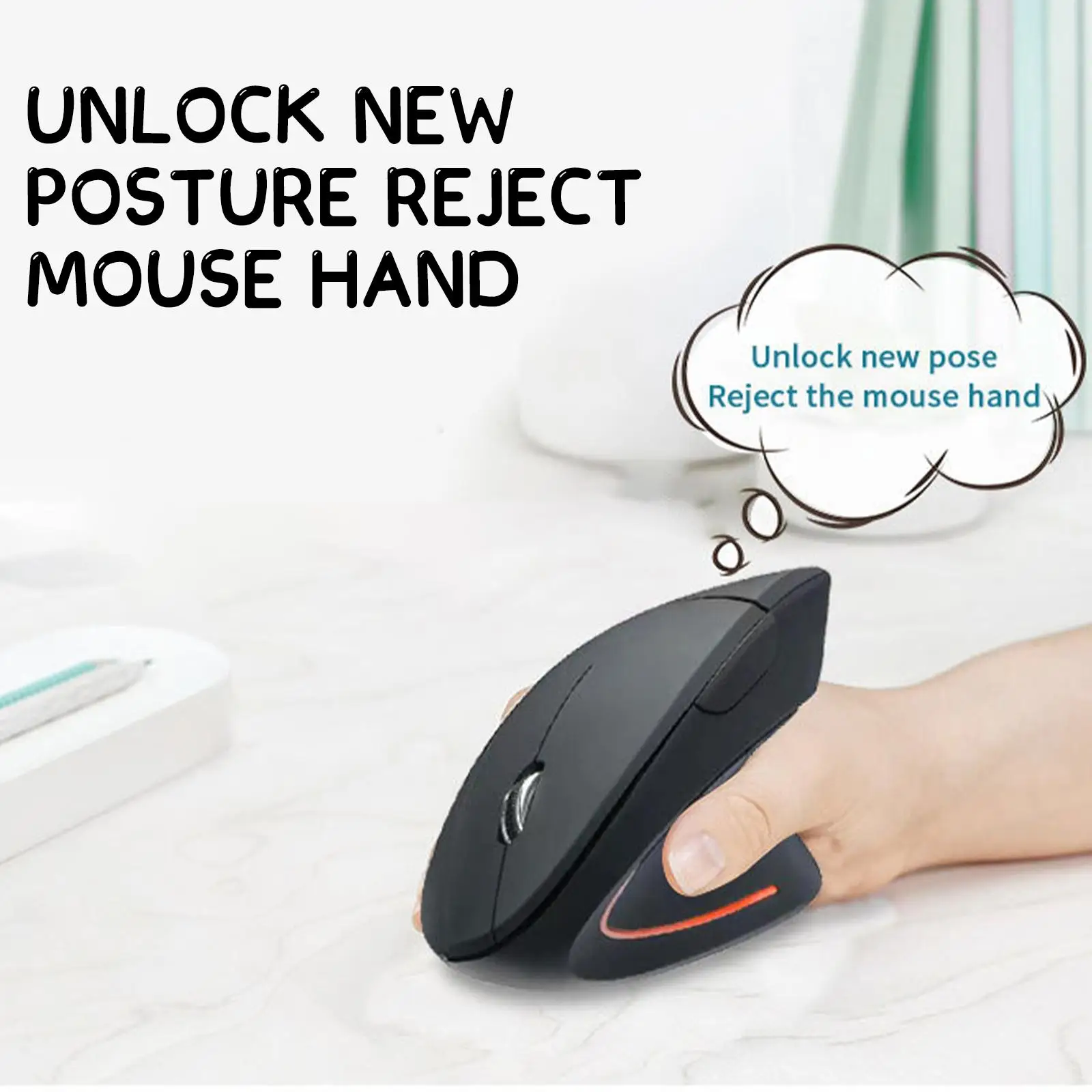 Vertical Wireless Mouse | 1600 DPI Precision | 2.4G Connectivity for PC & Laptop - Thumbnail 4
