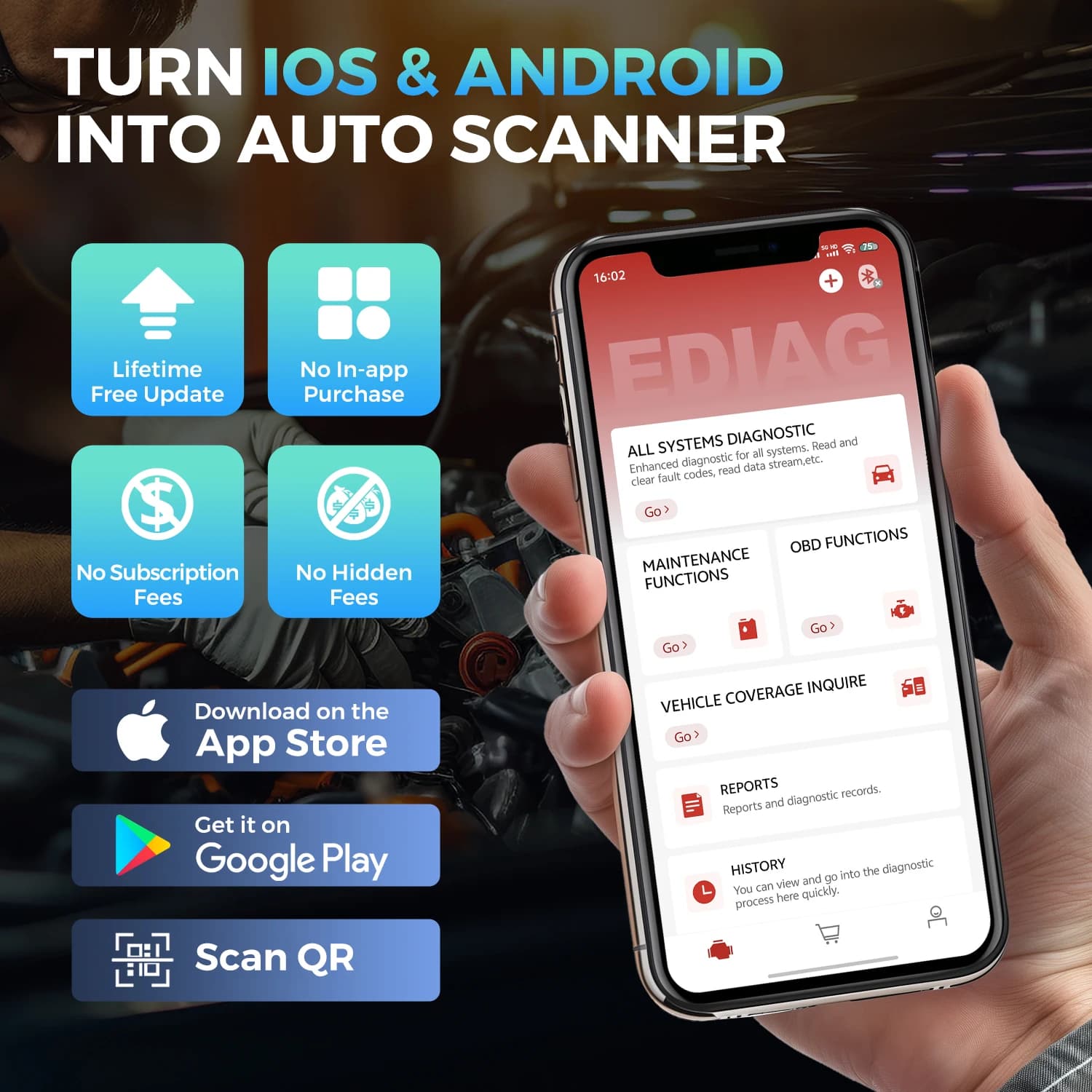 2025 New KINGBOLEN Ediag Elite Lifetime free Car Diagnostic Tools All system 15 Resets Bi-directional Test  Auto Scanner OBD2 - Thumbnail 3